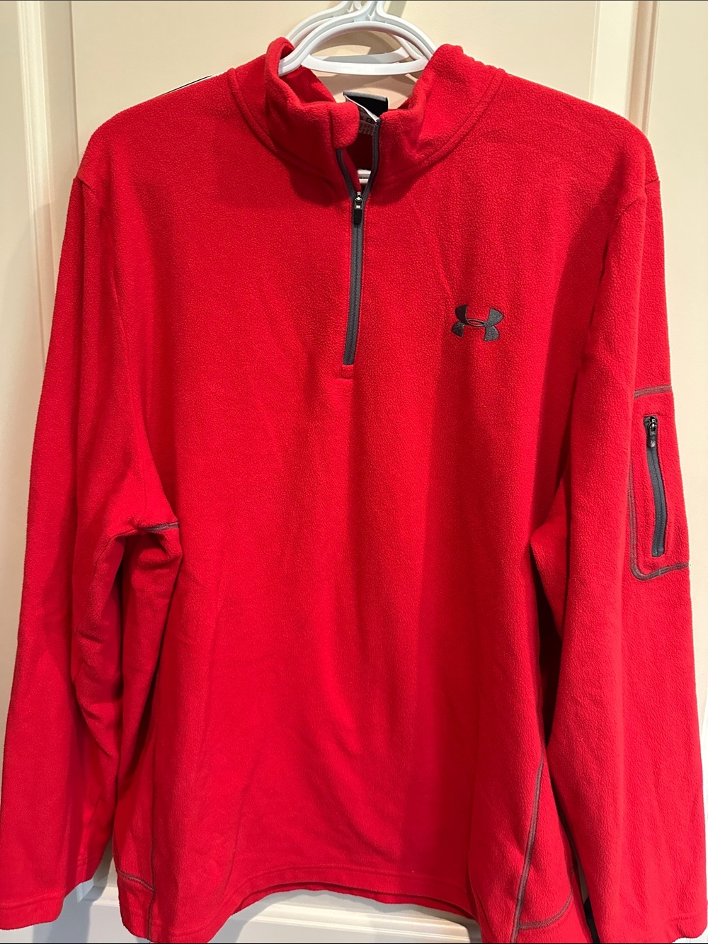 Under Armour Red Quarter-Zip Performance Fleece Pullover